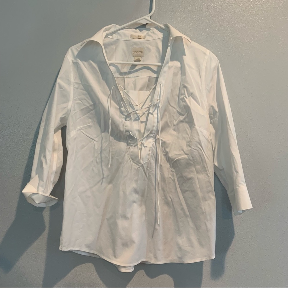 Chico’s white shirt